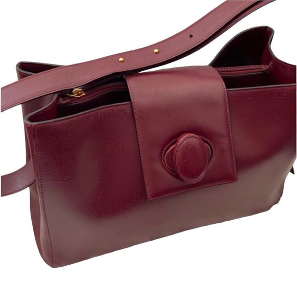 Must De Cartier Turn Lock Shoulder Leather Bag Gold Hardware W / COA Multi-HP - Picture 9 of 15